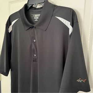 Greg Norman Play Dry Performance Golf Polo Shirt Black White Size Large